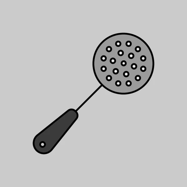 Значок Вектора Серого Цвета Скиммера Кухонный Прибор Графический Символ Приготовления — стоковый вектор