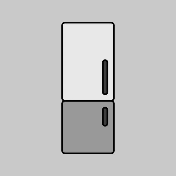 그레이 스케일 아이콘 Refrigerator Vector Grayscale Icon 사이트 디자인 요리하기 — 스톡 벡터