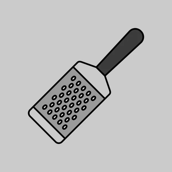Metall Küchenreibe Für Käse Vektor Graustufen Symbol Küchengerät Grafik Symbol — Stockvektor