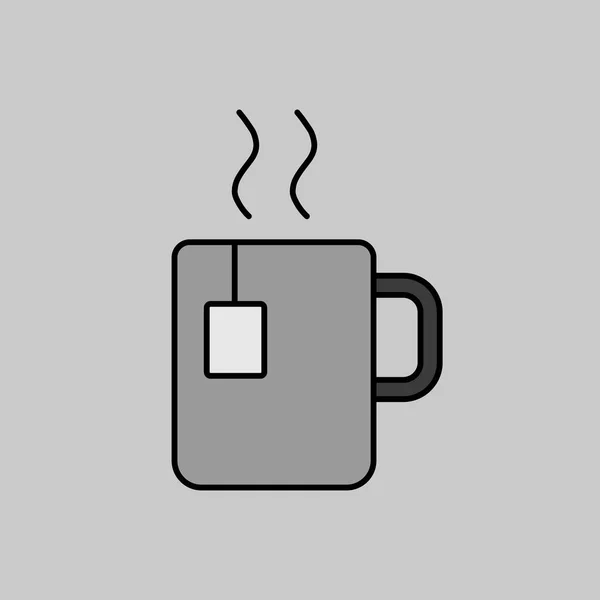 Ένα Φλιτζάνι Τσάι Καφέ Ατμό Διάνυσμα Γκρι Εικόνα Συσκευή Κουζίνας — Διανυσματικό Αρχείο