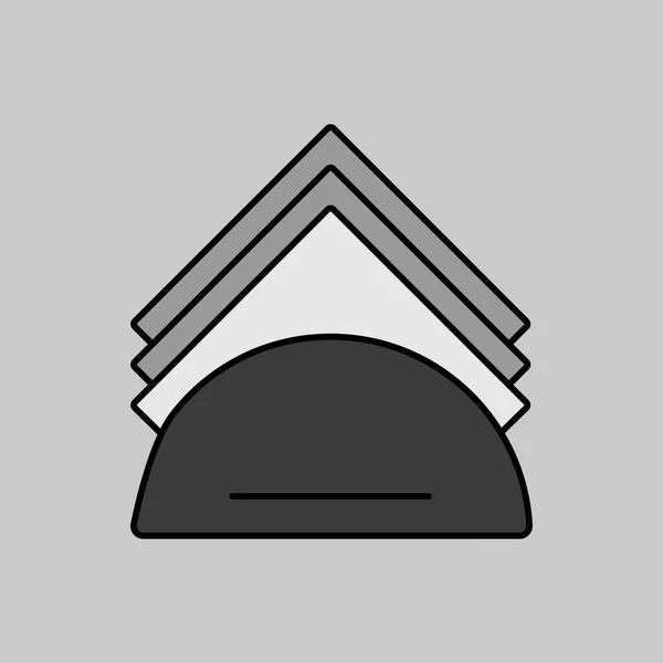 Napkins和餐巾纸架矢量灰度图标 厨房用具 烹饪网站设计 应用程序 用户界面的图形符号 — 图库矢量图片
