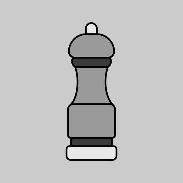 Значок Векторного Серого Шлифовального Станка Перцовой Мельнице Кухонный Прибор Графический — стоковый вектор