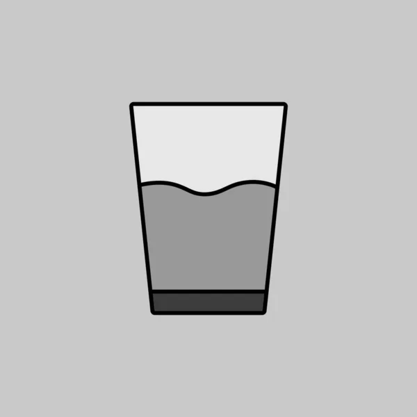 Склянка Води Вектор Сірого Кольору Значок Кухонна Техніка Символ Графіку — стоковий вектор