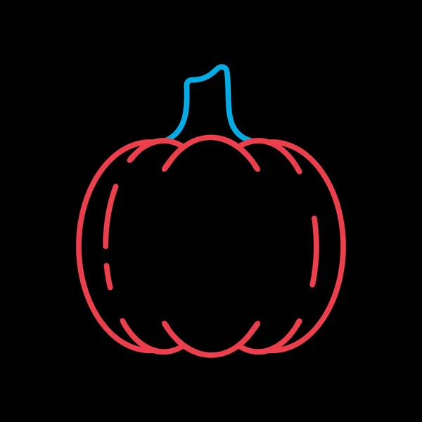 Изолированный Вектор Тыквы Черном Фоне Овощной Знак Графический Символ Пищевых — стоковый вектор