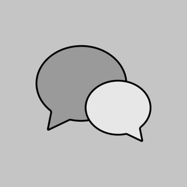 Sohbet konuşması gri tonlama simgesi. E-ticaret tabelası. Web sitenizin tasarımı için grafik sembolü, logo, uygulama, UI. Vektör illüstrasyonu, EPS10.
