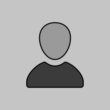 Kullanıcı vektörü gri tonlama simgesi. E-ticaret tabelası. Web sitenizin tasarımı için grafik sembolü, logo, uygulama, UI. Vektör illüstrasyonu, EPS10.