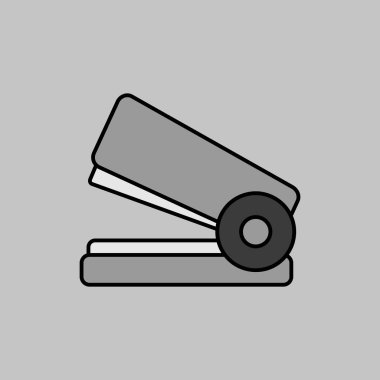 Zımba ana hatları gri tonlama simgesi. Çalışma alanı tabelası. Web sitenizin tasarımı için grafik sembolü, logo, uygulama, UI. Vektör illüstrasyonu, EPS10.