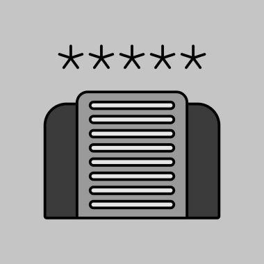 Beş yıldızlı otel vektörü gri tonlama simgesini izole etti. Seyahat ve turizm web sitesi ve uygulama tasarımı, logo, uygulama, UI için grafik sembolü