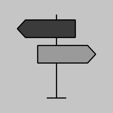 İşaret direği vektörü gri tonlama simgesini izole etti. Navigasyon işareti. Seyahat ve turizm web sitesi ve uygulama tasarımı, logo, uygulama, UI için grafik sembolü