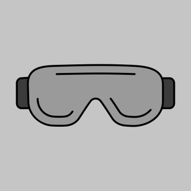 Biology goggles Eye protection vector grayscale icon. Scientific Lab glasses. Medicine sign. Graph symbol for medical web site and apps design, logo, app, UI