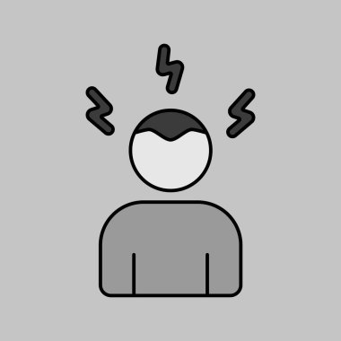 Novel Coronavirus symptoms headaches vector grayscale icon. Graph symbol for medical web site and apps design, logo, app, UI