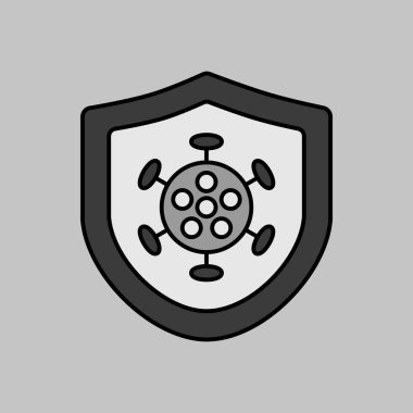 Corona virus protection vector grayscale icon. Medical sign. Coronavirus. Graph symbol for medical web site and apps design, logo, app, UI