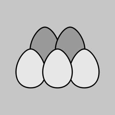 Chicken eggs isolated grayscale icon. Farm animal sign. Graph symbol for your web site design, logo, app, UI. Vector illustration