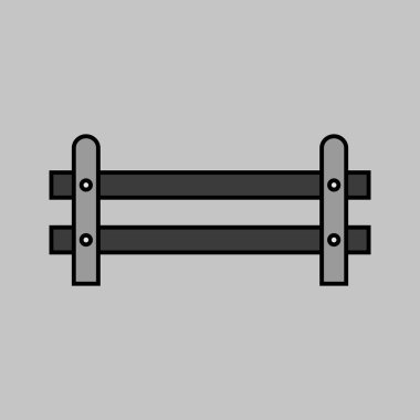 Wooden farm fence from crossed planking isolated grayscale icon. Farm animal sign. Graph symbol for your web site design, logo, app, UI. Vector illustration