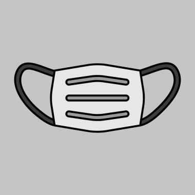 Medical mask vector grayscale icon. Medicine and healthcare, medical support sign. Graph symbol for medical web site and apps design, logo, app, UI