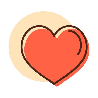 Heart icon. Love symbol Valentine Day. Vector illustration, romance elements. Sticker, patch, badge, card for marriage, wedding