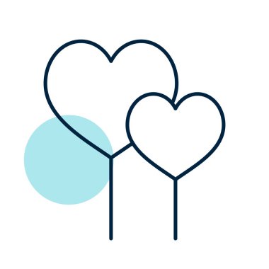 Romantik tatlılar. Tatlı Sevgililer günü tebrik. İki kırmızı kalp lolipop simgesi