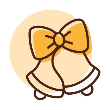 Wedding, Christmas bells isolated icon. Vector illustration, romance elements. Sticker, patch, badge, card for marriage, valentine