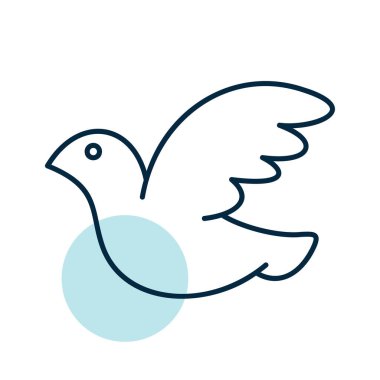 Wedding dove isolated icon. Vector illustration, romance elements. Sticker, patch, badge, card for marriage, valentine