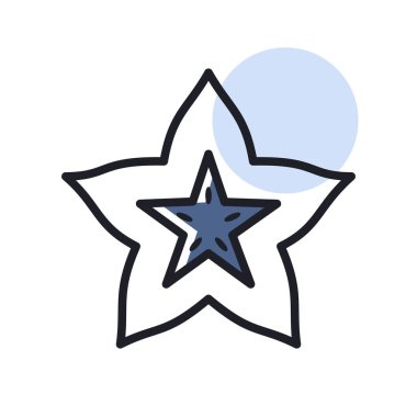 Carom, Carambola, Starfruit vector icon. Graph symbol for food and drinks web site, apps design, mobile apps and print media, logo, UI