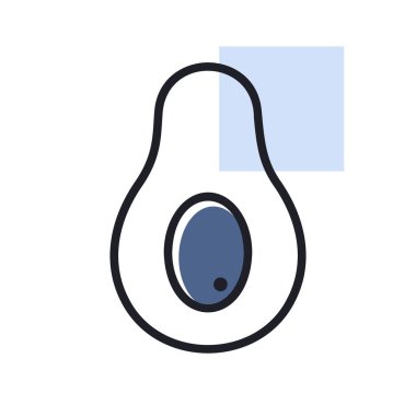 Avocado tropical fruit vector icon. Graph symbol for food and drinks web site, apps design, mobile apps and print media, logo, UI