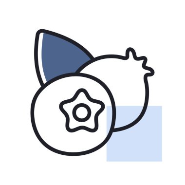 Forest berry sign. Blueberry vector icon. Graph symbol for food and drinks web site, apps design, mobile apps and print media, logo, UI
