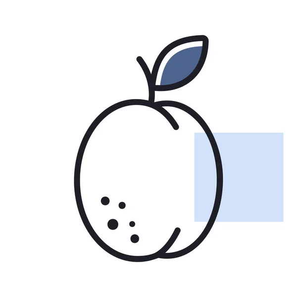Apricot Vector Icon Graph Symbol Food Drinks Web Site Apps — Archivo Imágenes Vectoriales