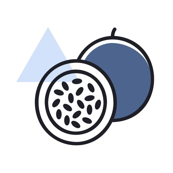 Passion Fruit Maracuya Vector Icon Graph Symbol Food Drinks Web — 스톡 벡터