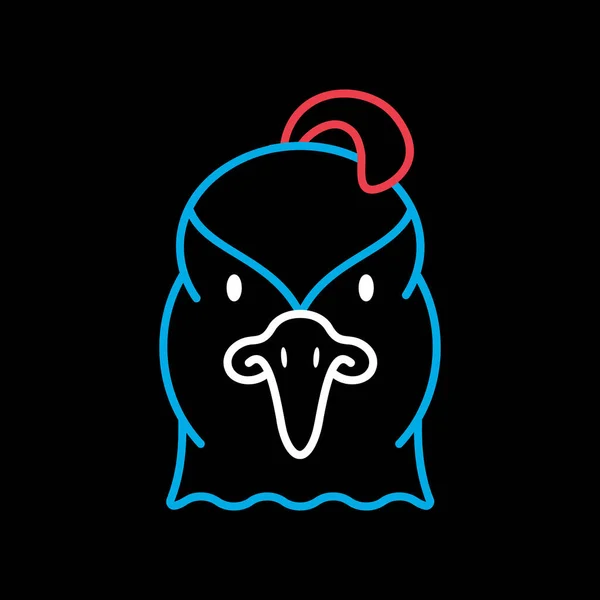Caille Sur Fond Noir Icône Symbole Vecteur Tête Animal Panneau — Image vectorielle