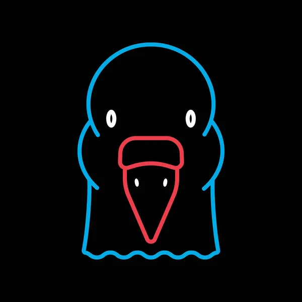 黒い背景のアイコンに鳩 動物の頭ベクトル記号 農業標識 ウェブサイトのデザイン アプリ Uiのグラフシンボル Eps10 — ストックベクタ