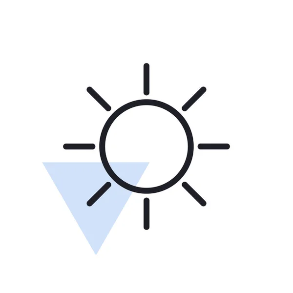 Icona Del Vettore Solare Simbolo Del Bel Tempo Segno Meteorologico — Vettoriale Stock