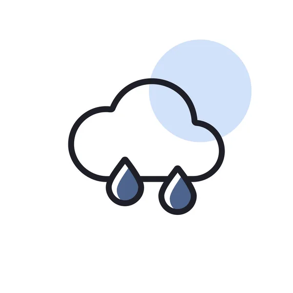 Raincloud Avec Icône Vectorielle Gouttes Pluie Signe Météorologique Symbole Graphique — Image vectorielle