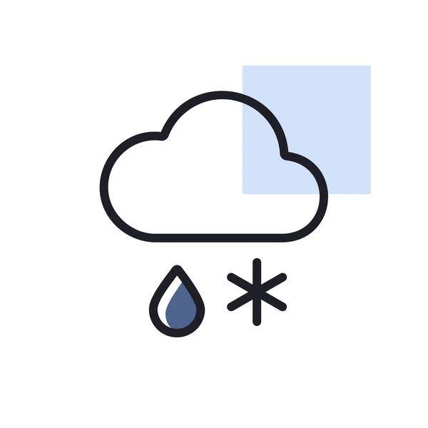 Wolk Met Sneeuw Regen Vector Icoon Meteorologisch Teken Grafiek Symbool — Stockvector