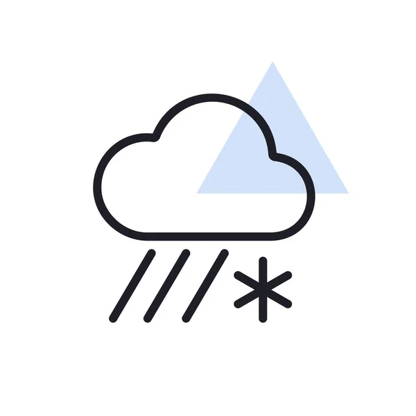 Regen Luid Met Sneeuw Vector Icoon Meteorologisch Teken Grafiek Symbool — Stockvector