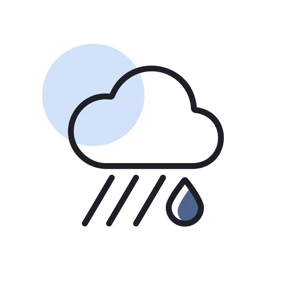 Облако Дождя Иконкой Вектора Капли Дождя Метеорологический Знак Графический Символ — стоковый вектор