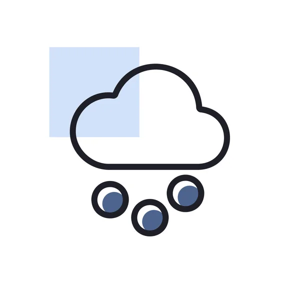Cloud Ikonou Vektoru Zrna Sněhu Meteorologické Znamení Grafický Symbol Pro — Stockový vektor