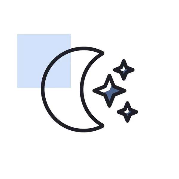 Ikona Wektora Księżyca Gwiazdy Znak Meteorologiczny Symbol Graficzny Podróży Turystyki — Wektor stockowy