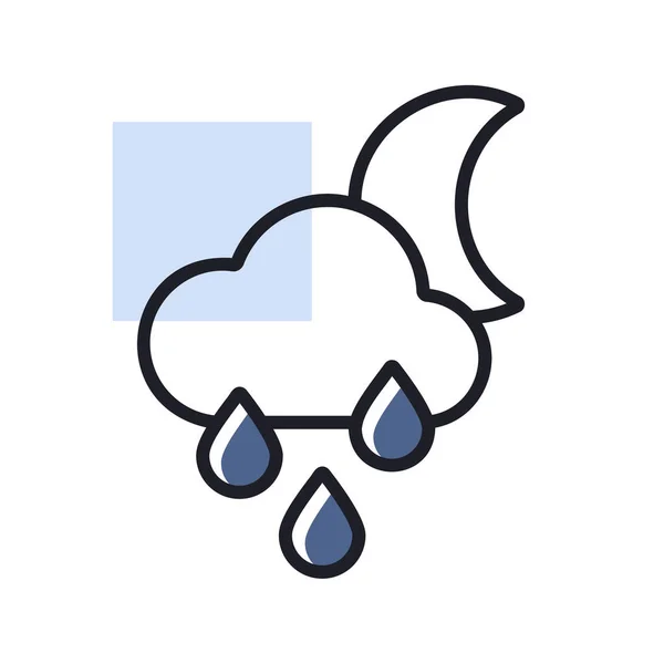 Dešťový Mrak Ikonou Vektoru Měsíce Meteorologické Znamení Grafický Symbol Pro — Stockový vektor