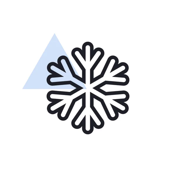 Icona Vettoriale Fiocchi Neve Segno Meteorologico Simbolo Grafico Viaggi Turismo — Vettoriale Stock