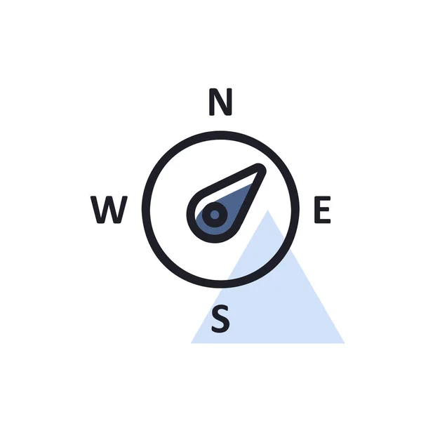 Kompass Vind Steg Vektor Ikon Riktning Nordost Meteorologiska Tecken Diagram — Stock vektor