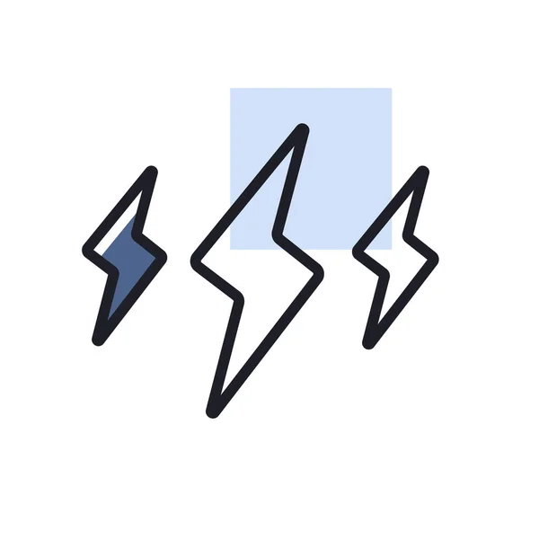 Ikona Vektoru Dešťového Blesku Meteorologické Znamení Grafický Symbol Pro Cestování — Stockový vektor