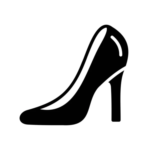 Wedding Shoe Bride High Heels Isolated Glyph Icon Vector Illustration — Stock Vector