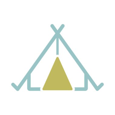 Turist çadırı vektör simgesi. Kamp ve yürüyüş işareti. Seyahat ve turizm web sitesi ve uygulama tasarımı, logo, uygulama, UI için grafik sembolü