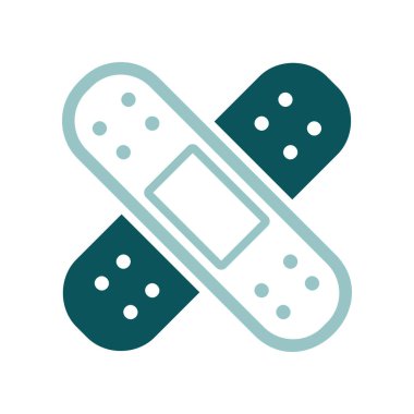 Yapışkan alçı vektör ikonu izole edildi. İlaç ve sağlık sigortası, tıbbi destek işareti. Tıbbi web sitesi ve uygulama tasarımı için grafik sembolü, logo, uygulama, UI