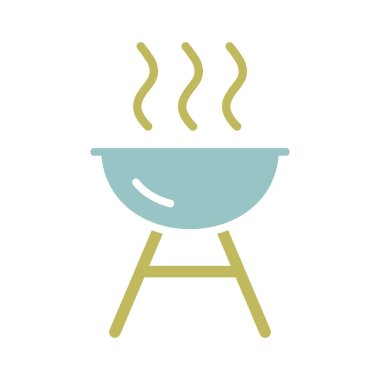 Izgara barbekü mangal vektörü izole edilmiş ikon. Yemek pişirme web sitesi ve uygulama tasarımı, logo, uygulama, UI için grafik sembolü
