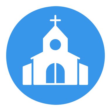 Çapraz izole edilmiş sembol içeren kilise. Vektör çizimi, romantik unsurlar. Etiket, yama, rozet, evlilik kartı, sevgililer günü kartı.