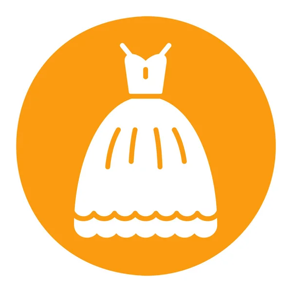 Wedding Dress Isolated Glyph Icon Vector Illustration Romance Elements Sticker — Stock Vector