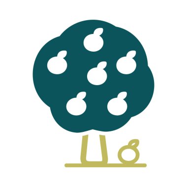 Elma ağacı izole vektör simgesi. Tarım, bahçe ve bitkiler için grafik sembolü Web sitesi ve uygulama tasarımı, logo, uygulama, UI