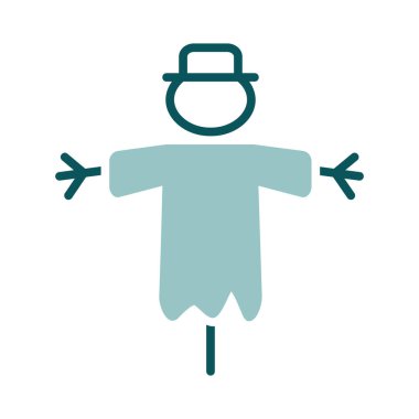 Korkuluk vektörü tasarım simgesini izole etti. Tarım, bahçe ve bitkiler için grafik sembolü Web sitesi ve uygulama tasarımı, logo, uygulama, UI