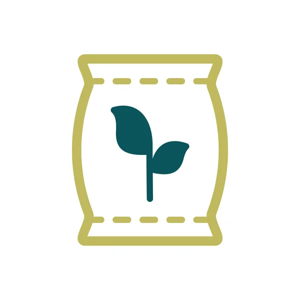 Fertilizer Bag Isolated Vector Icon Graph Symbol Agriculture Garden Plants — Stock Vector